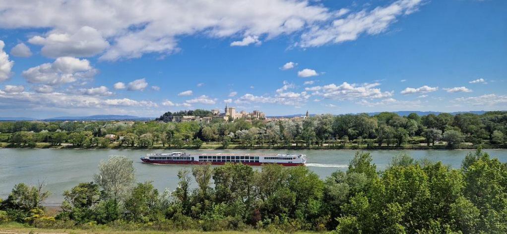 Charmante Petite Maison Avec Vue Panoramique, En Centre Historique, Proche D'Avignon, Ancienne, Renovee, Climatisee, Terrasse, Parking Public Gratuit Villeneuve-lès-Avignon Exteriör bild
