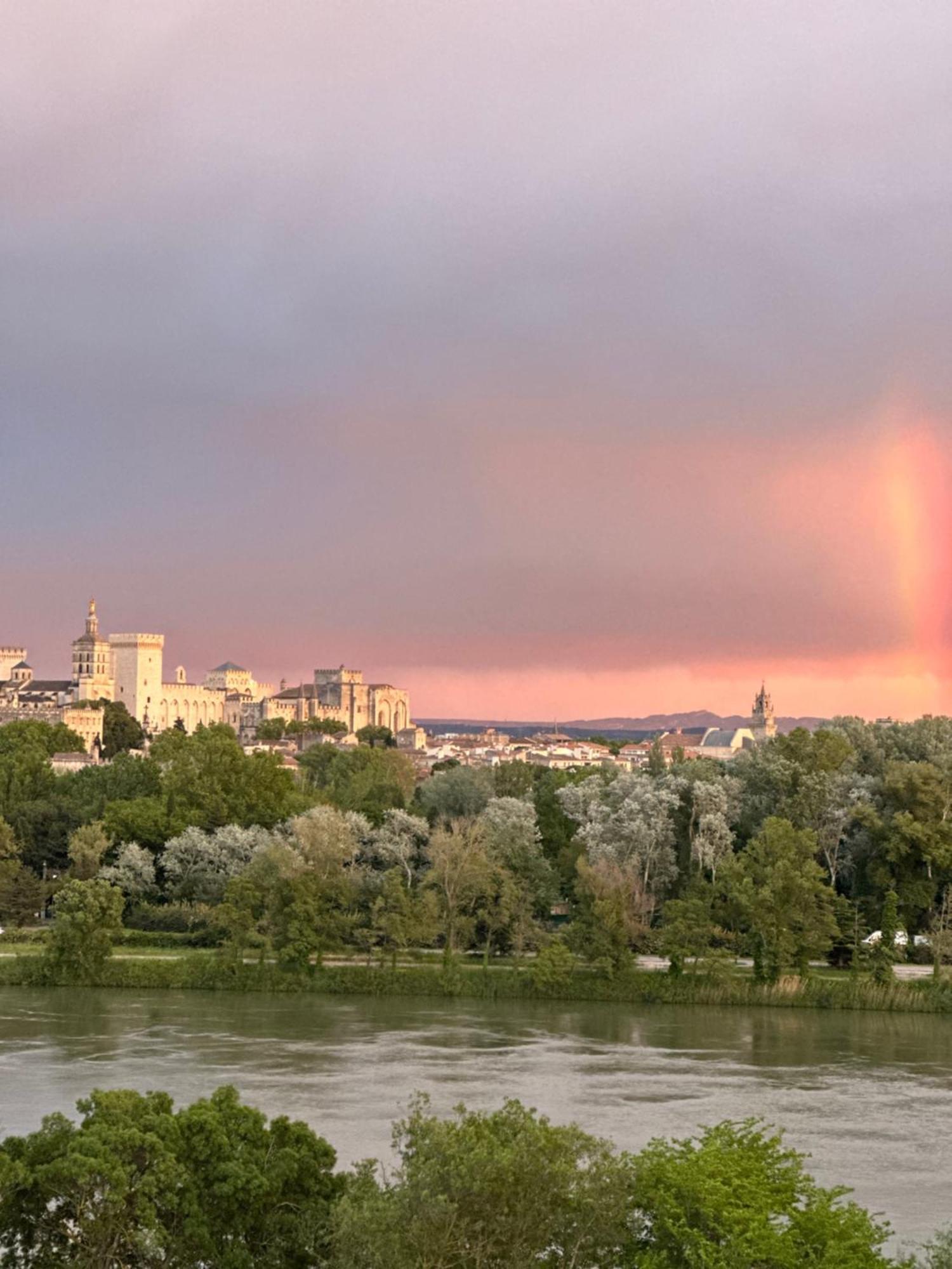 Charmante Petite Maison Avec Vue Panoramique, En Centre Historique, Proche D'Avignon, Ancienne, Renovee, Climatisee, Terrasse, Parking Public Gratuit Villeneuve-lès-Avignon Exteriör bild